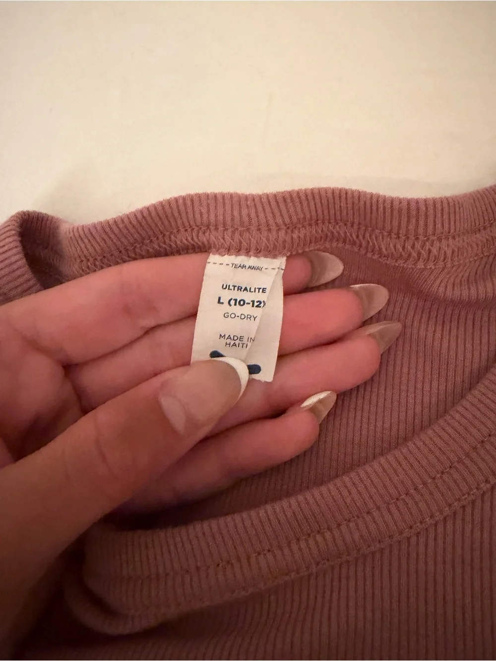 Old Navy Girls Dusty Rose Ribbed Long Sleeve Top